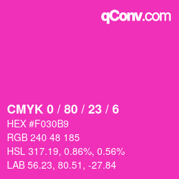 Color code: CMYK 0 / 80 / 23 / 6 | qconv.com