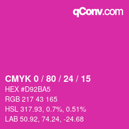Color code: CMYK 0 / 80 / 24 / 15 | qconv.com