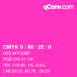 Farbcode: CMYK 0 / 80 / 25 / 0 | qconv.com