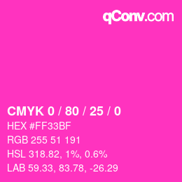 カラーコード: CMYK 0 / 80 / 25 / 0 | qconv.com