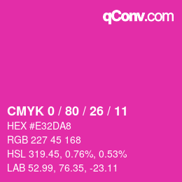 Color code: CMYK 0 / 80 / 26 / 11 | qconv.com