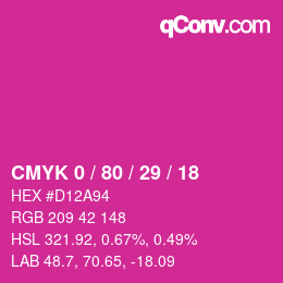 Color code: CMYK 0 / 80 / 29 / 18 | qconv.com
