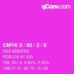 カラーコード: CMYK 0 / 80 / 2 / 8 | qconv.com