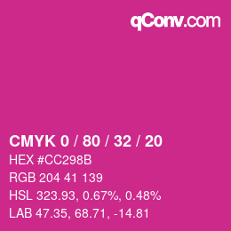 Color code: CMYK 0 / 80 / 32 / 20 | qconv.com