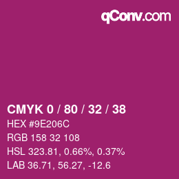 颜色代码: CMYK 0 / 80 / 32 / 38 | qconv.com