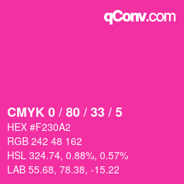 Color code: CMYK 0 / 80 / 33 / 5 | qconv.com