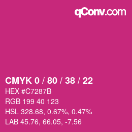 颜色代码: CMYK 0 / 80 / 38 / 22 | qconv.com