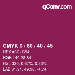 Color code: CMYK 0 / 80 / 40 / 45 | qconv.com