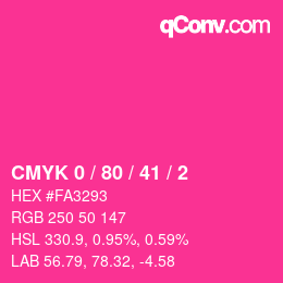 Color code: CMYK 0 / 80 / 41 / 2 | qconv.com