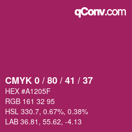 Color code: CMYK 0 / 80 / 41 / 37 | qconv.com