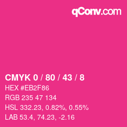 Color code: CMYK 0 / 80 / 43 / 8 | qconv.com