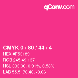 Color code: CMYK 0 / 80 / 44 / 4 | qconv.com