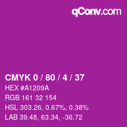 Color code: CMYK 0 / 80 / 4 / 37 | qconv.com