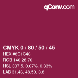 Color code: CMYK 0 / 80 / 50 / 45 | qconv.com