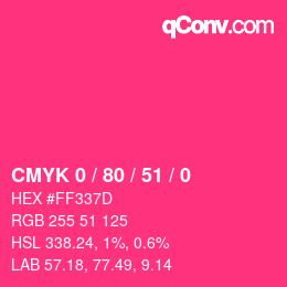 Color code: CMYK 0 / 80 / 51 / 0 | qconv.com