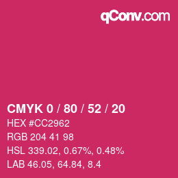 Color code: CMYK 0 / 80 / 52 / 20 | qconv.com