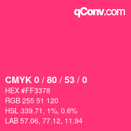 颜色代码: CMYK 0 / 80 / 53 / 0 | qconv.com