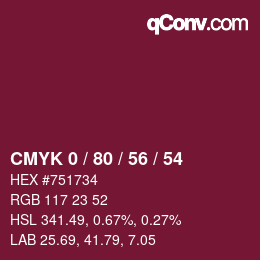 Color code: CMYK 0 / 80 / 56 / 54 | qconv.com