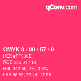 Color code: CMYK 0 / 80 / 57 / 0 | qconv.com