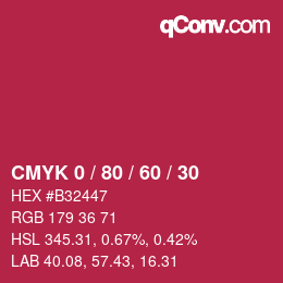 Color code: CMYK 0 / 80 / 60 / 30 | qconv.com