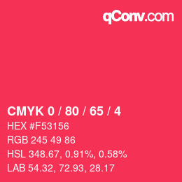 Color code: CMYK 0 / 80 / 65 / 4 | qconv.com