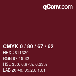 Color code: CMYK 0 / 80 / 67 / 62 | qconv.com