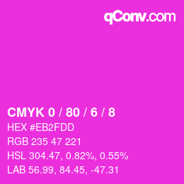 カラーコード: CMYK 0 / 80 / 6 / 8 | qconv.com