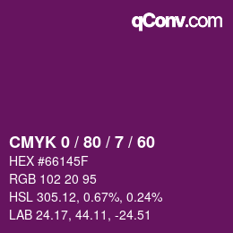 Color code: CMYK 0 / 80 / 7 / 60 | qconv.com