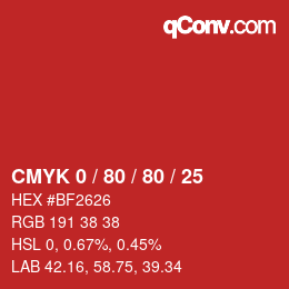 Color code: CMYK 0 / 80 / 80 / 25 | qconv.com