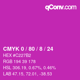 Color code: CMYK 0 / 80 / 8 / 24 | qconv.com