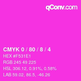 Color code: CMYK 0 / 80 / 8 / 4 | qconv.com