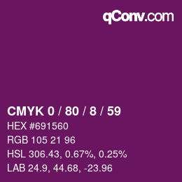 Color code: CMYK 0 / 80 / 8 / 59 | qconv.com