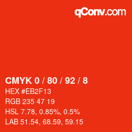 Color code: CMYK 0 / 80 / 92 / 8 | qconv.com