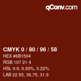 Color code: CMYK 0 / 80 / 96 / 58 | qconv.com