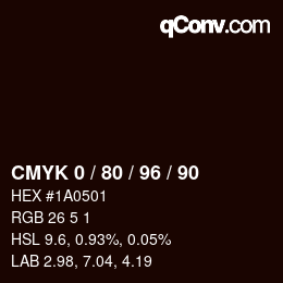 カラーコード: CMYK 0 / 80 / 96 / 90 | qconv.com