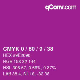 Color code: CMYK 0 / 80 / 9 / 38 | qconv.com