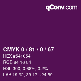 Color code: CMYK 0 / 81 / 0 / 67 | qconv.com