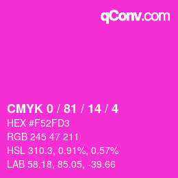 カラーコード: CMYK 0 / 81 / 14 / 4 | qconv.com