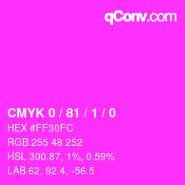 カラーコード: CMYK 0 / 81 / 1 / 0 | qconv.com