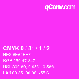 カラーコード: CMYK 0 / 81 / 1 / 2 | qconv.com