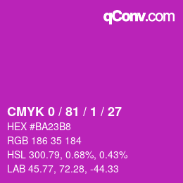 Color code: CMYK 0 / 81 / 1 / 27 | qconv.com