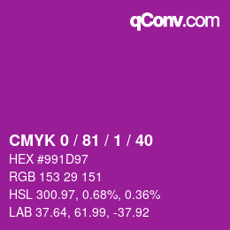 Color code: CMYK 0 / 81 / 1 / 40 | qconv.com