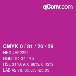 Código de color: CMYK 0 / 81 / 20 / 29 | qconv.com