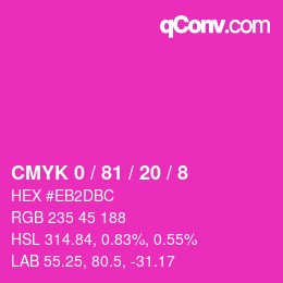 Color code: CMYK 0 / 81 / 20 / 8 | qconv.com