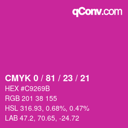 Color code: CMYK 0 / 81 / 23 / 21 | qconv.com