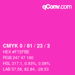 Color code: CMYK 0 / 81 / 23 / 3 | qconv.com