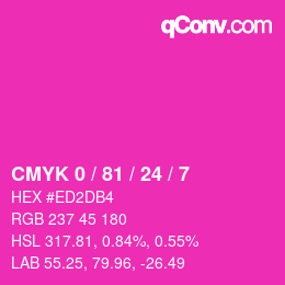 カラーコード: CMYK 0 / 81 / 24 / 7 | qconv.com