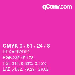 カラーコード: CMYK 0 / 81 / 24 / 8 | qconv.com