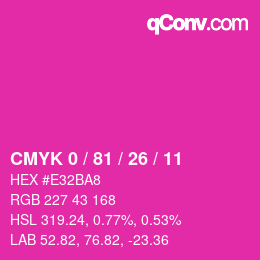Color code: CMYK 0 / 81 / 26 / 11 | qconv.com