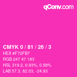 カラーコード: CMYK 0 / 81 / 26 / 3 | qconv.com